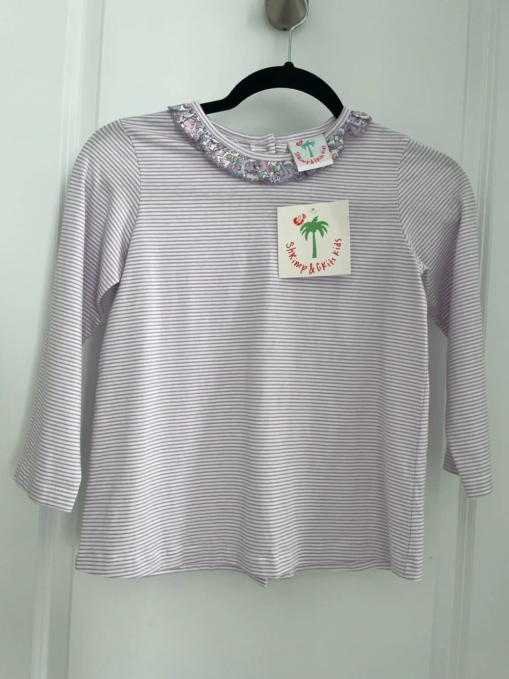 NEW 2 Shrimp & Grits Kids Tops Floral Gingham Cottagecore Southern NWT. 23